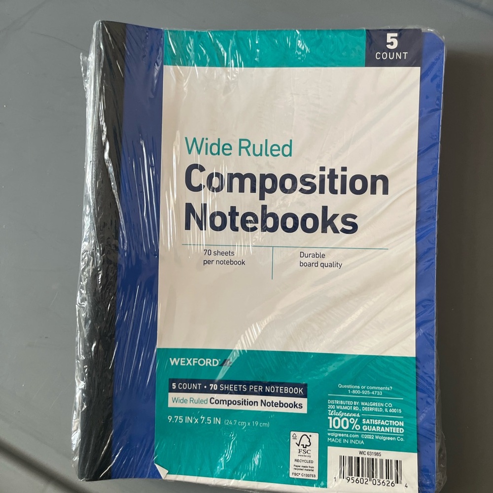(7) Wexford Wide Ruled Composition Notebooks